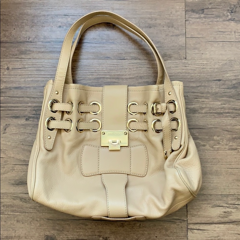 Jimmy Choo Beige Buckled Tote
